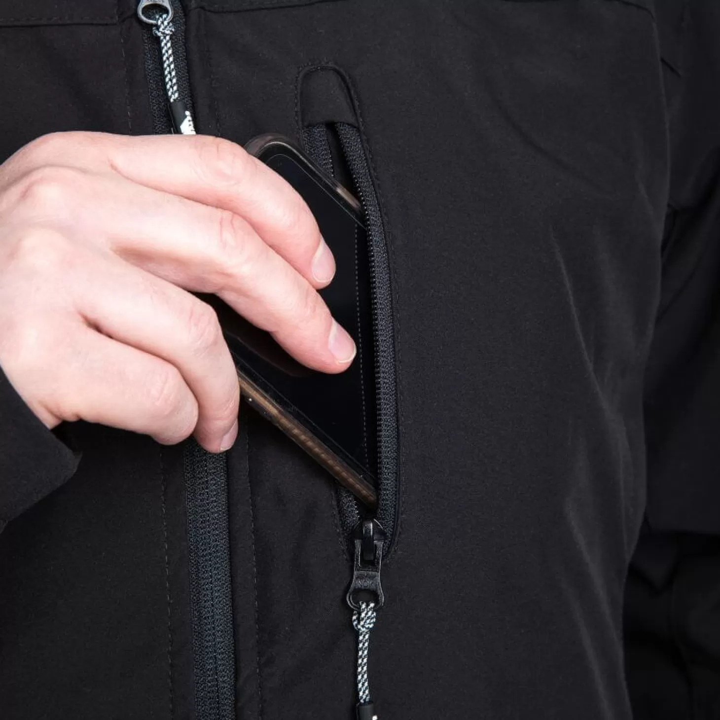 Herre Trespass Softshell Jakke - Stanford - Sort (Kun Xs Tilbage)